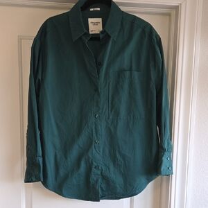 Abercrombie & Fitch Teal Long-Sleeve Collared Shirt